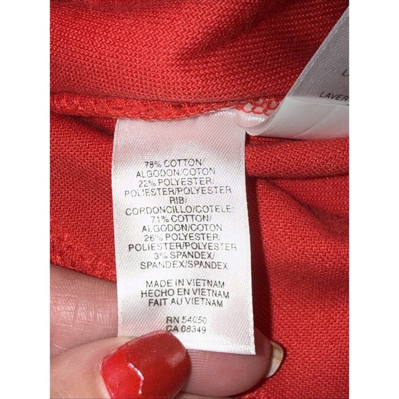 Jones New York Sports Red Zip Up Velour Jacket With Gold Accents Size PS NWT - Picture 8 of 8